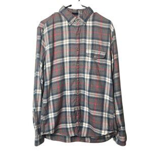 J Crew Plaid Button Down Long Sleeve Shirt Mens Size Medium Slim Fit 100% Cotton
